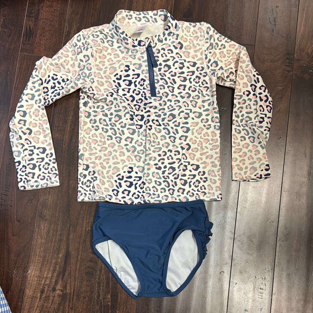 Ruffle Butts Leopard Print Swim Set